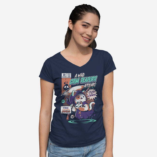 Grim Reapurr-womens v-neck tee-ilustrata
