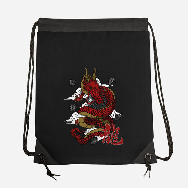 The Dice Dragon-none drawstring bag-ShirtGoblin
