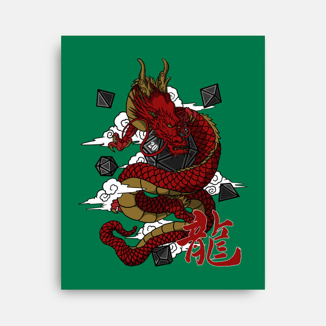 The Dice Dragon-none stretched canvas-ShirtGoblin