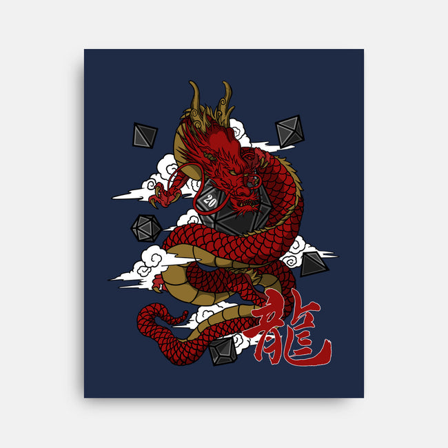 The Dice Dragon-none stretched canvas-ShirtGoblin