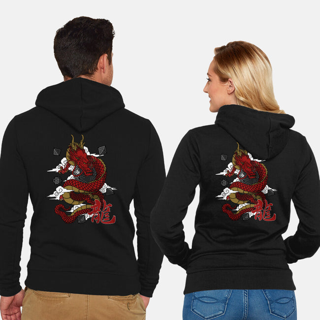 The Dice Dragon-unisex zip-up sweatshirt-ShirtGoblin
