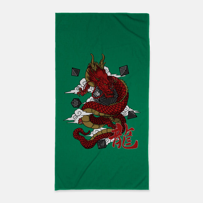 The Dice Dragon-none beach towel-ShirtGoblin