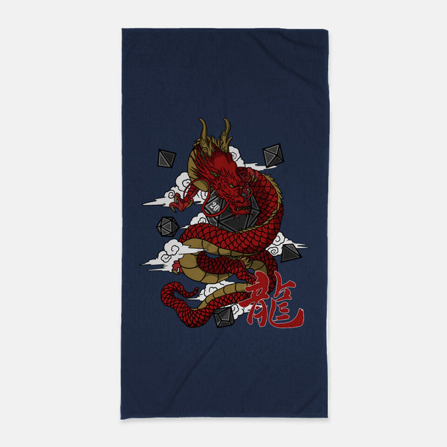 The Dice Dragon-none beach towel-ShirtGoblin