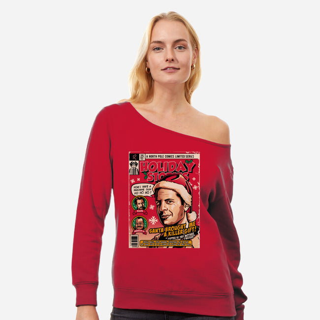 Holiday Stories Vol. 3-womens off shoulder sweatshirt-daobiwan