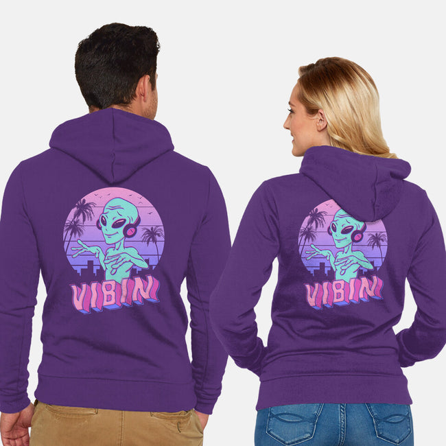 Alien Vibes!-unisex zip-up sweatshirt-vp021