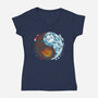 Winter Buddies-womens v-neck tee-Vallina84