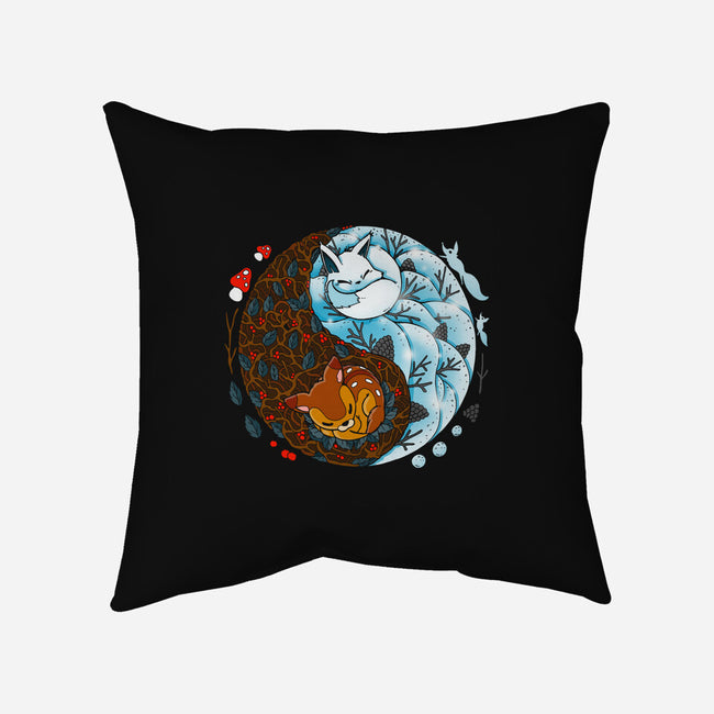 Winter Buddies-none removable cover w insert throw pillow-Vallina84