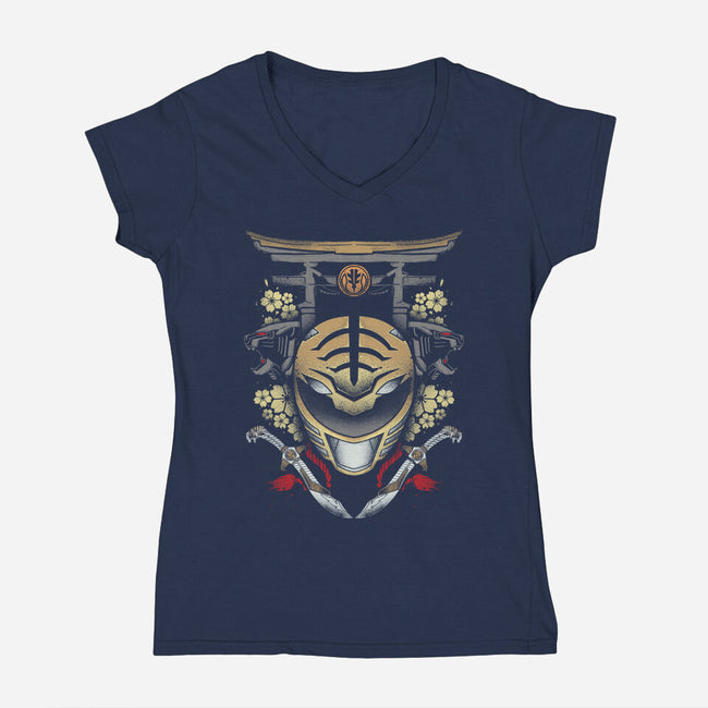 White Ranger-womens v-neck tee-RamenBoy