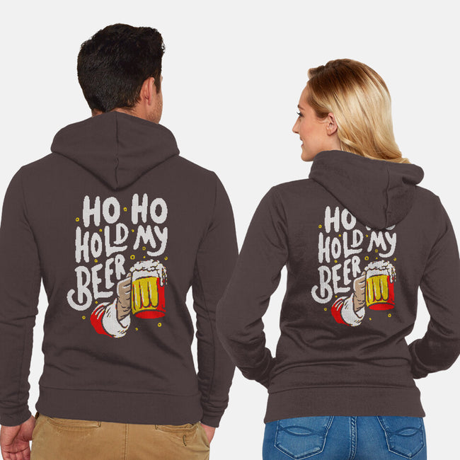 Ho Ho Hold My Beer-unisex zip-up sweatshirt-eduely