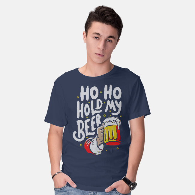 Ho Ho Hold My Beer-mens basic tee-eduely