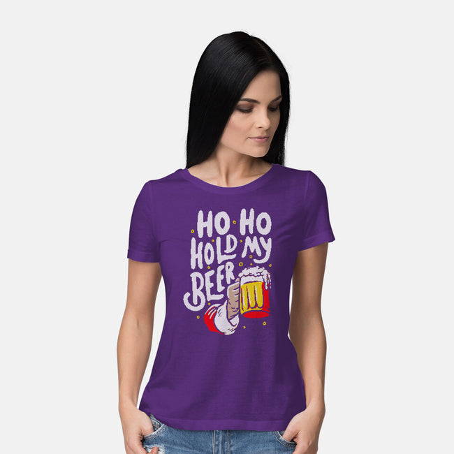 Ho Ho Hold My Beer-womens basic tee-eduely