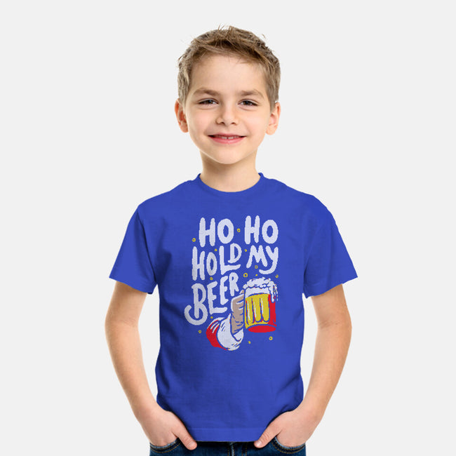 Ho Ho Hold My Beer-youth basic tee-eduely