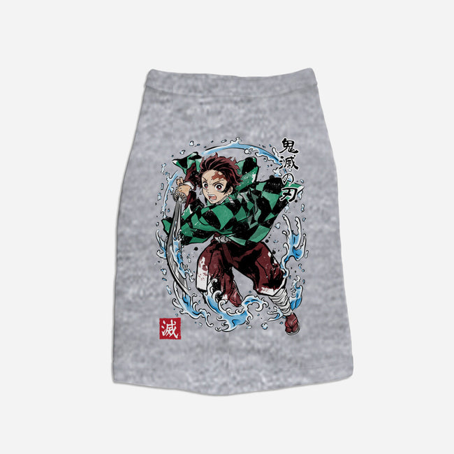 Tanjiro Sumi-E-dog basic pet tank-DrMonekers