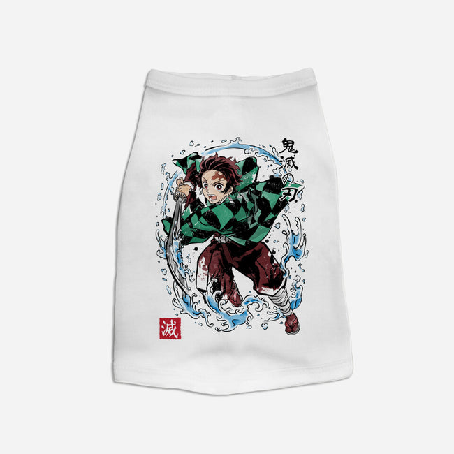 Tanjiro Sumi-E-dog basic pet tank-DrMonekers