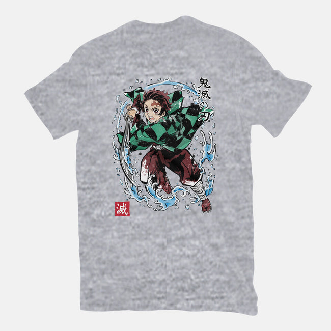 Tanjiro Sumi-E-womens basic tee-DrMonekers