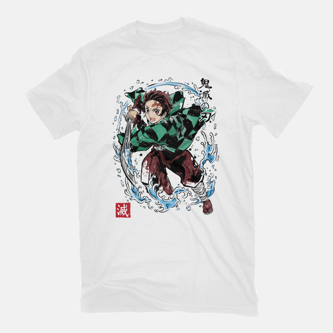 Tanjiro Sumi-E-womens basic tee-DrMonekers