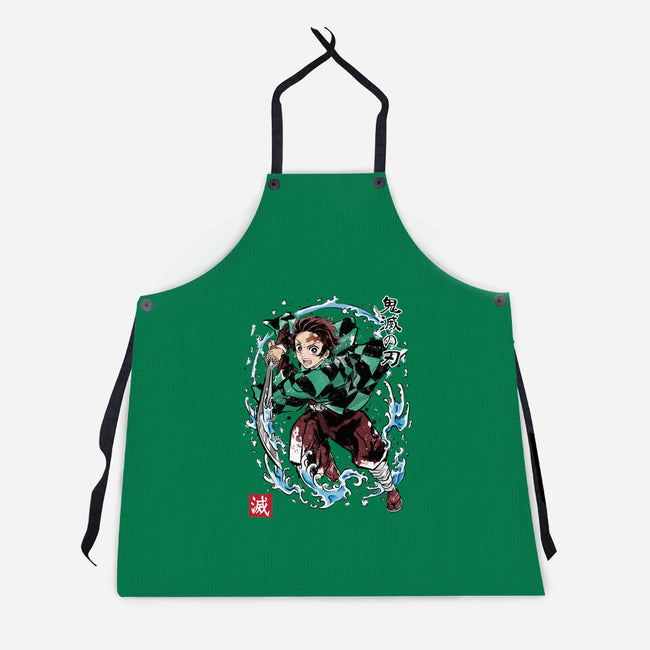 Tanjiro Sumi-E-unisex kitchen apron-DrMonekers