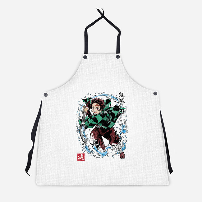 Tanjiro Sumi-E-unisex kitchen apron-DrMonekers