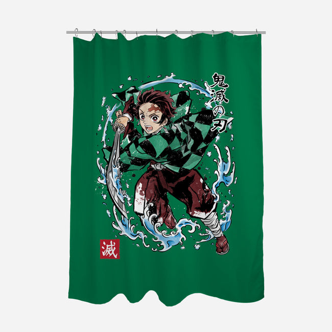 Tanjiro Sumi-E-none polyester shower curtain-DrMonekers