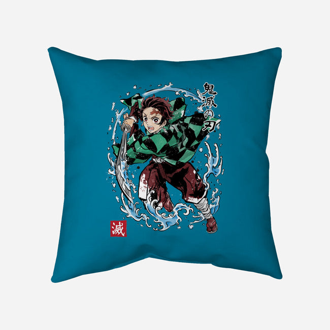 Tanjiro Sumi-E-none removable cover w insert throw pillow-DrMonekers