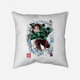 Tanjiro Sumi-E-none removable cover throw pillow-DrMonekers
