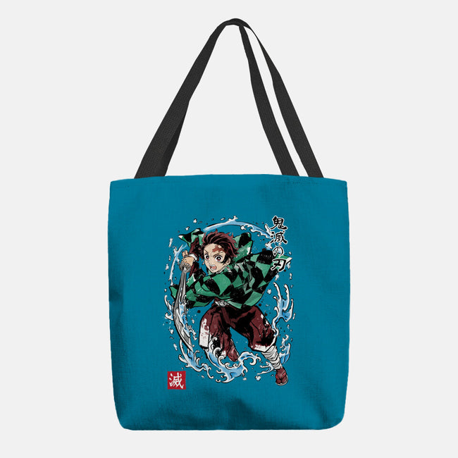 Tanjiro Sumi-E-none basic tote-DrMonekers