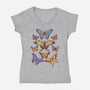 Butterflies-womens v-neck tee-eduely