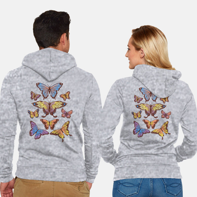 Butterflies-unisex zip-up sweatshirt-eduely