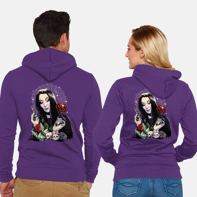 Sweet Morticia-unisex zip-up sweatshirt-heydale