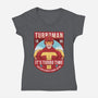 It's Turbo Time-womens v-neck tee-Alundrart