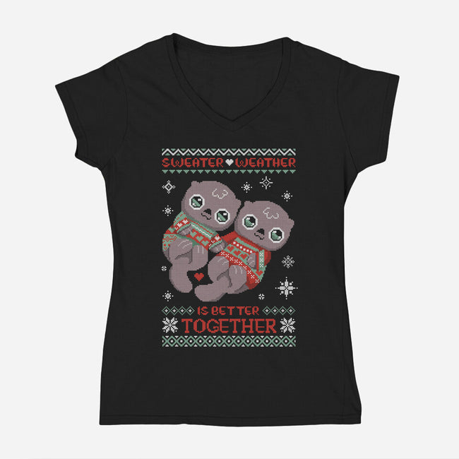 Better Together!-womens v-neck tee-ricolaa