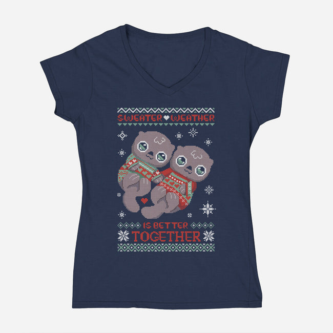 Better Together!-womens v-neck tee-ricolaa