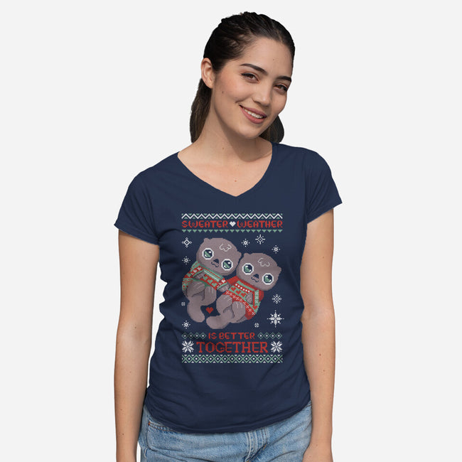 Better Together!-womens v-neck tee-ricolaa