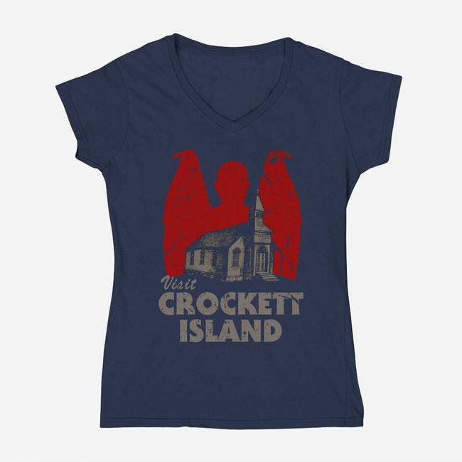 Visit Croquet Island-womens v-neck tee-Melonseta