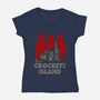 Visit Croquet Island-womens v-neck tee-Melonseta