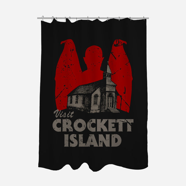 Visit Croquet Island-none polyester shower curtain-Melonseta