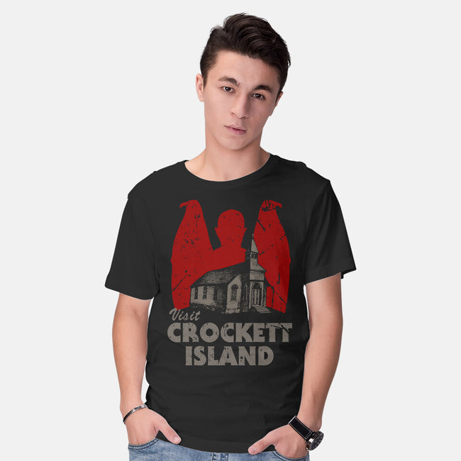 Visit Croquet Island-mens basic tee-Melonseta
