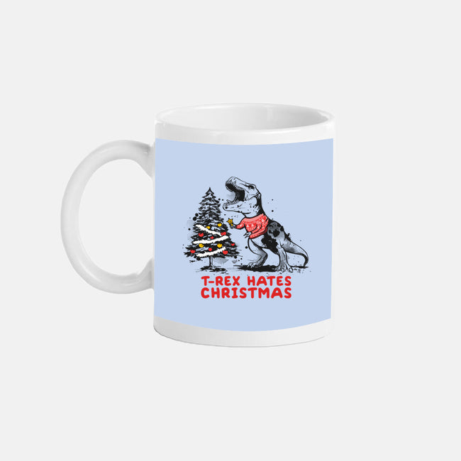 T-Rex Hates Christmas-none glossy mug-NemiMakeit