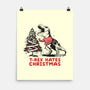 T-Rex Hates Christmas-none matte poster-NemiMakeit