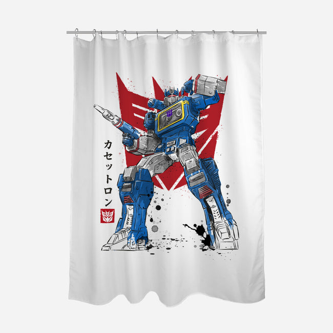 Sound Sumi-E-none polyester shower curtain-DrMonekers