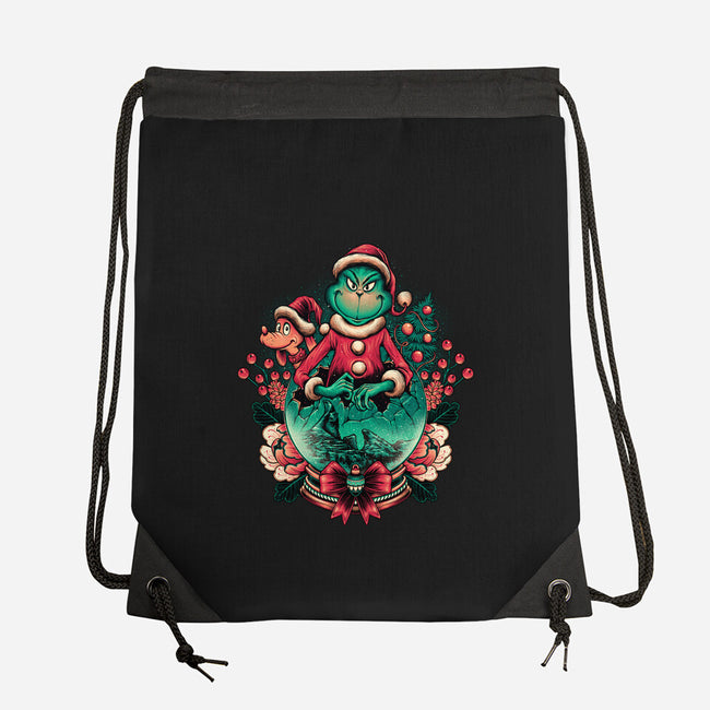 Too Grumpy For Christmas-none drawstring bag-glitchygorilla