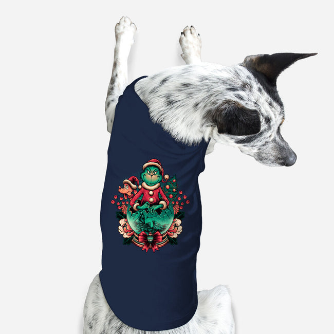 Too Grumpy For Christmas-dog basic pet tank-glitchygorilla