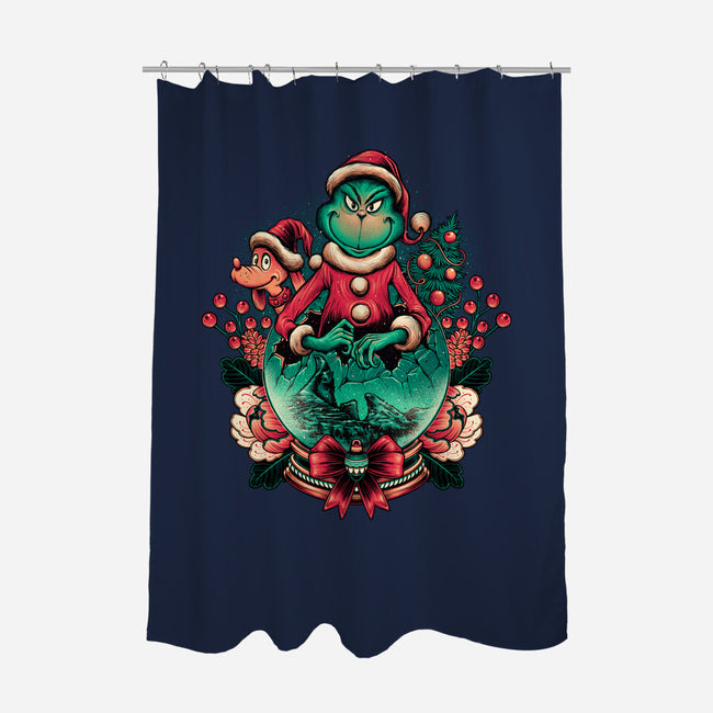Too Grumpy For Christmas-none polyester shower curtain-glitchygorilla