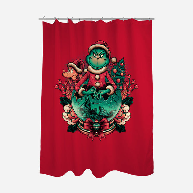 Too Grumpy For Christmas-none polyester shower curtain-glitchygorilla