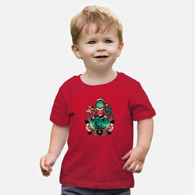 Too Grumpy For Christmas-baby basic tee-glitchygorilla