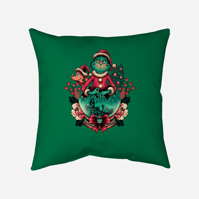 Too Grumpy For Christmas-none removable cover throw pillow-glitchygorilla