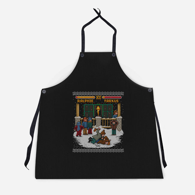 The Christmas Fight-unisex kitchen apron-kg07