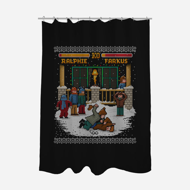 The Christmas Fight-none polyester shower curtain-kg07