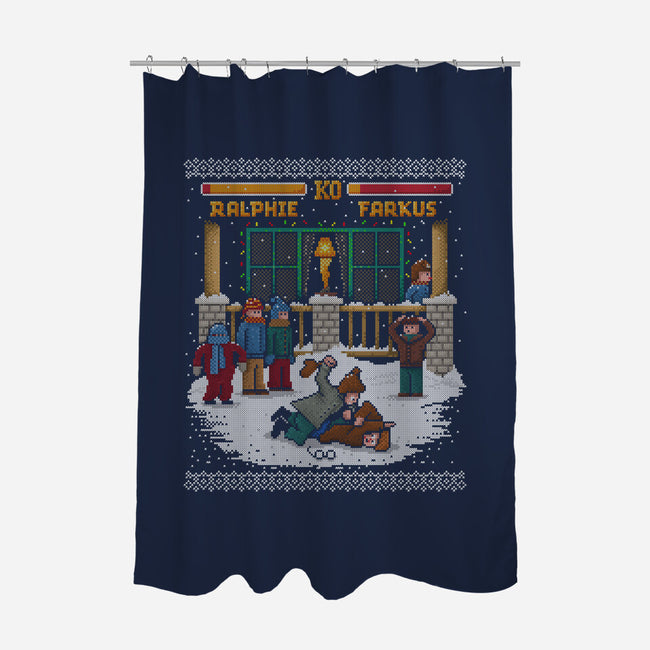 The Christmas Fight-none polyester shower curtain-kg07