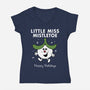 Little Miss Mistletoe-womens v-neck tee-Nemons